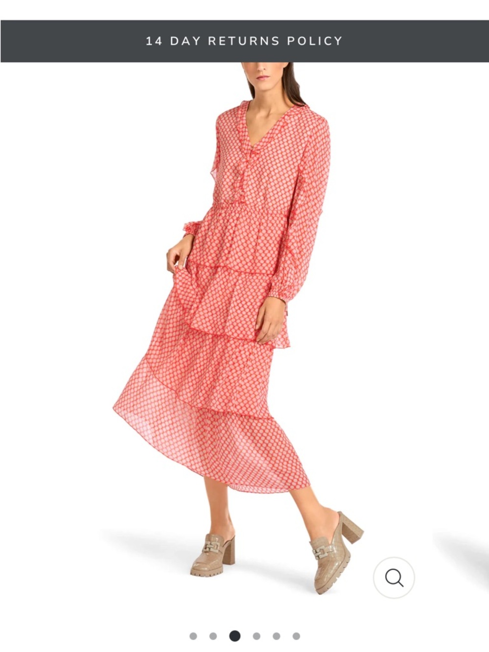 Marc Cain Tagerine Geometric Patterned Tiered Maxi Dress